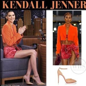 Area orange cropped embellished jacket